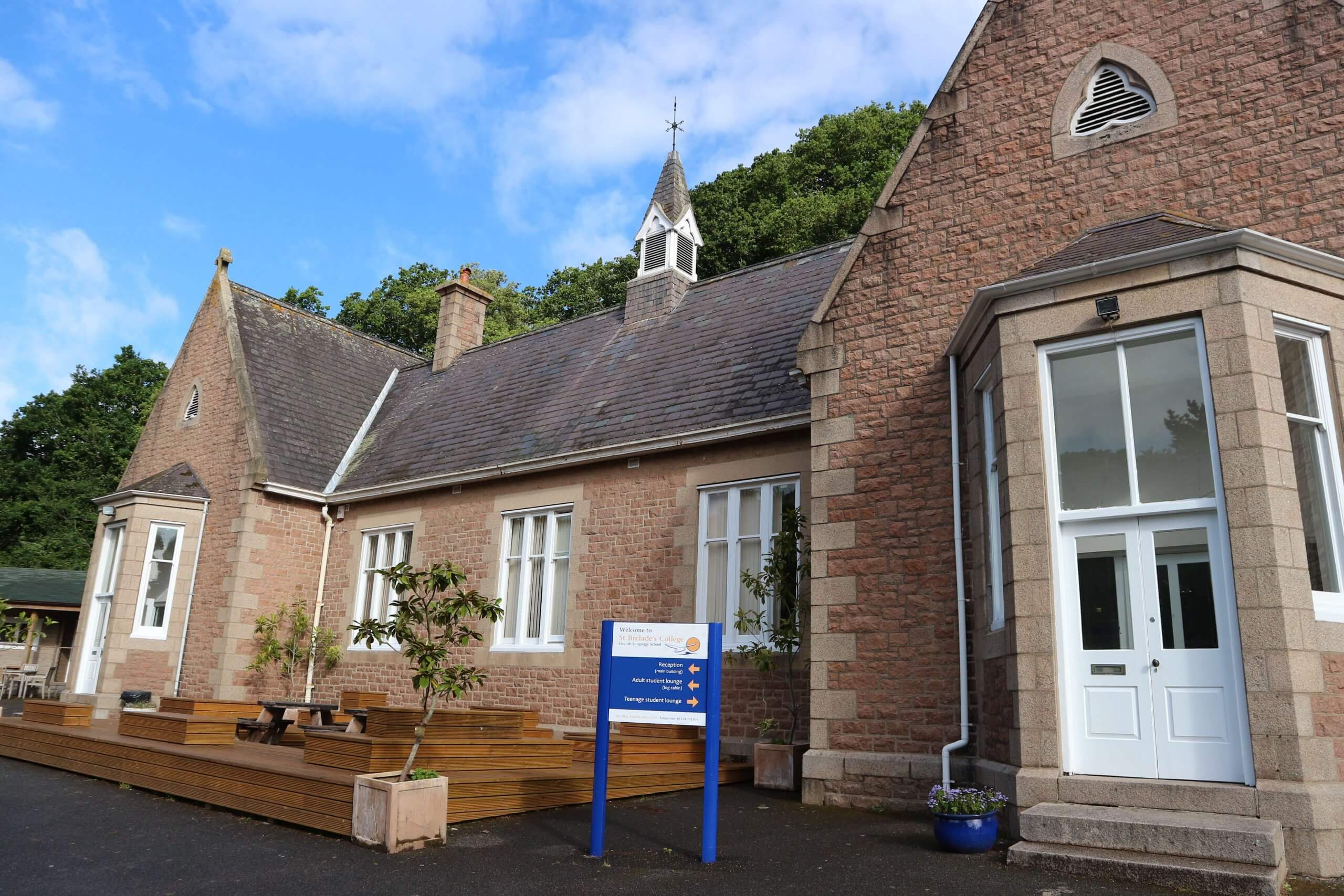 Exterior of the English school in Jersey, UK