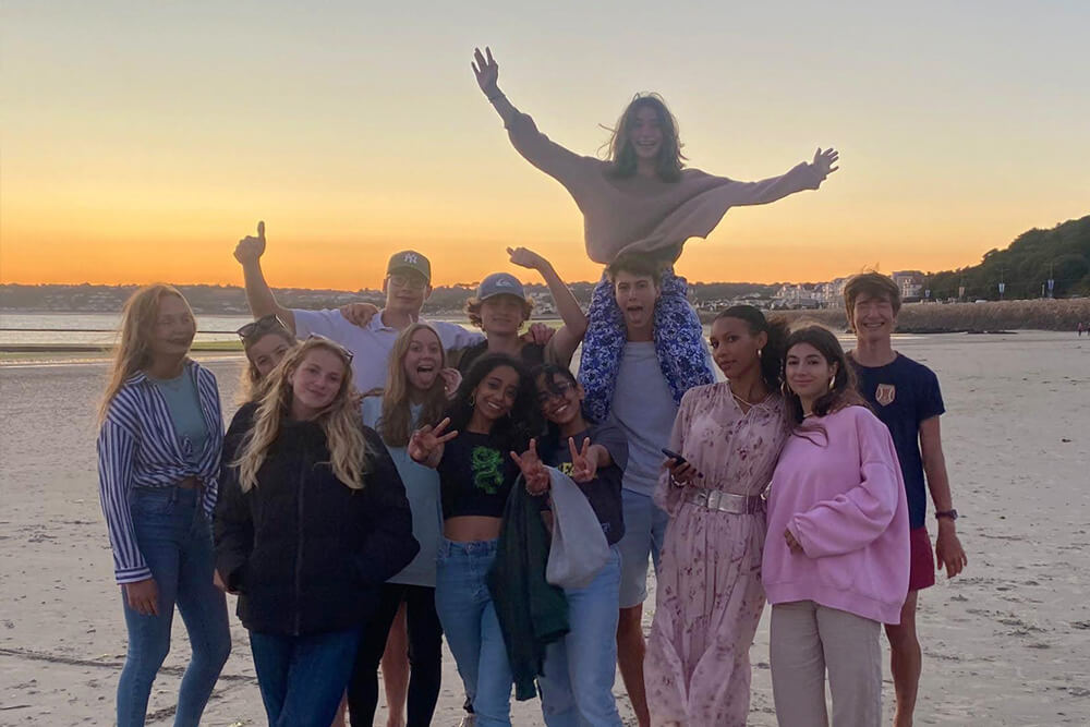 Evening beach activity