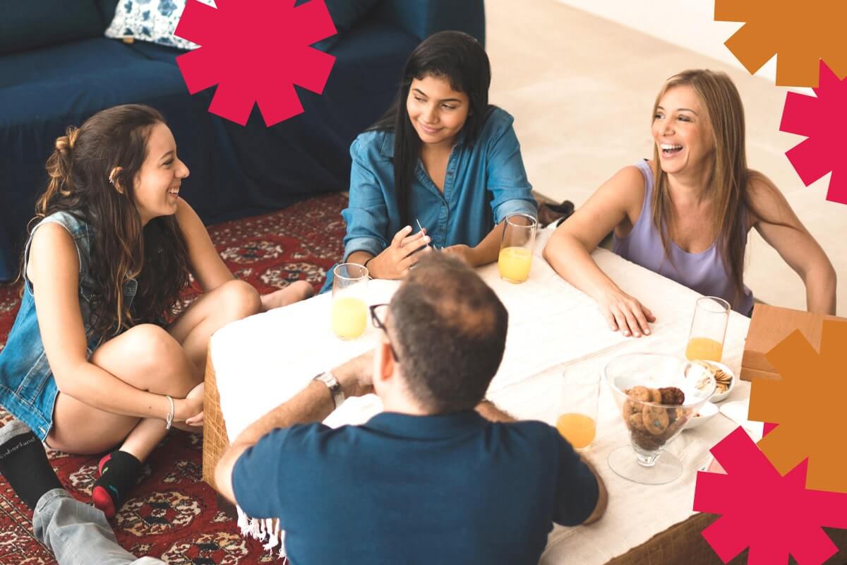 Host family playing games